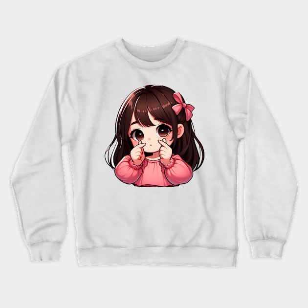 Girl Korean Finger Hearts Kpop Crewneck Sweatshirt by Plushism